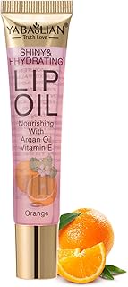 Plumping Lip Oil, Lip Oils, Hydrating Lip Gloss Tinted Lip Balm Lip Care, Crystal Jelly Moisturizing Lip Oil/Polished Lip Oil Lines, Moisturizing Lip Balm Care Stick for Dry and Chapped Lips (Orange)