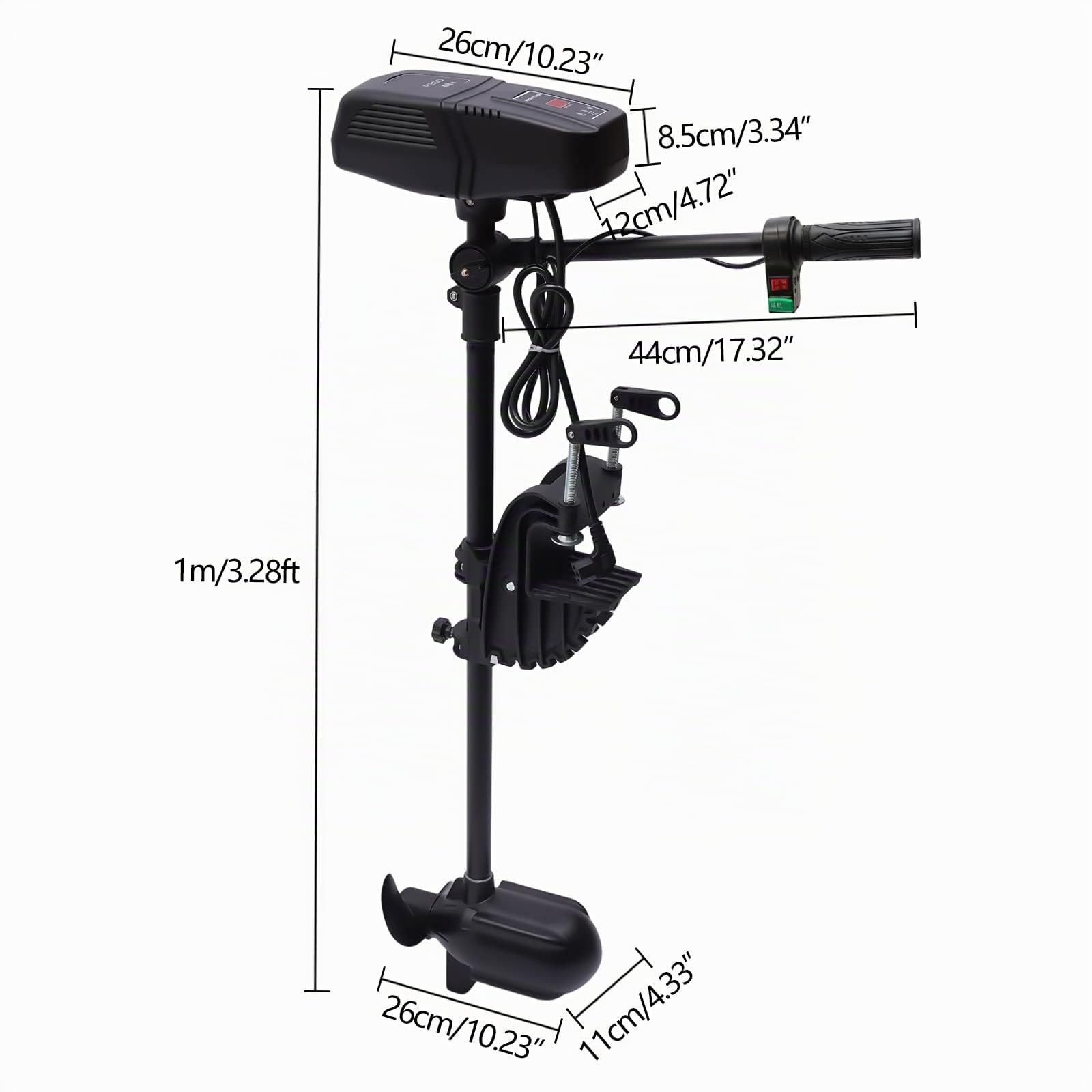 Motore fuoribordo elettrico, 48 V, 1400 W, senza spazzole, motore fuoribordo, per gommoni, canoe e barche da pesca in alluminio