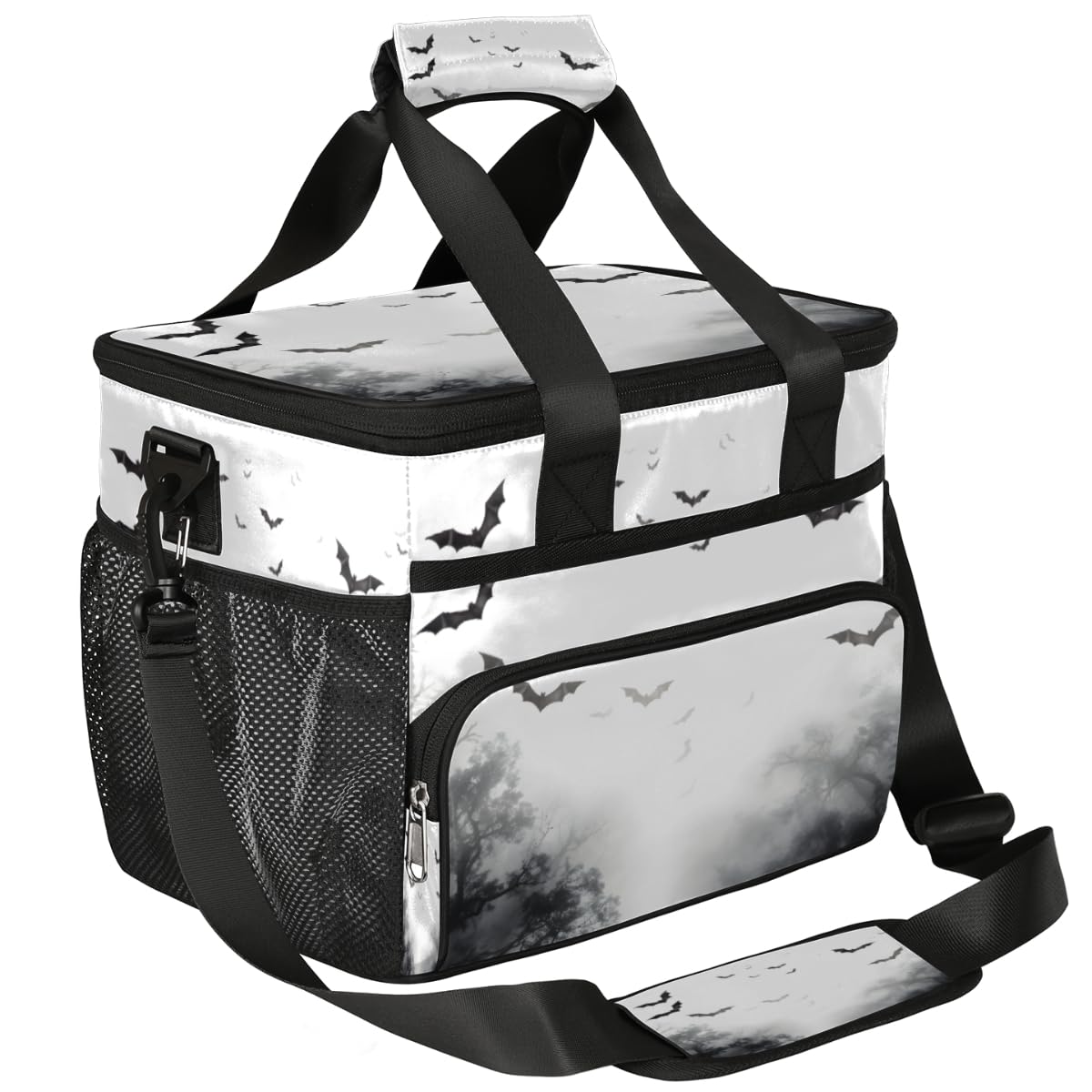 Black Bat Insulated Picnic Backpack Lunch Box for Women Men Picnic Basket Tote Lunch Bag Picnic Bag Portable Lunch Bags for Picnic, Beach, Work, Trip,Office, Camp Bats