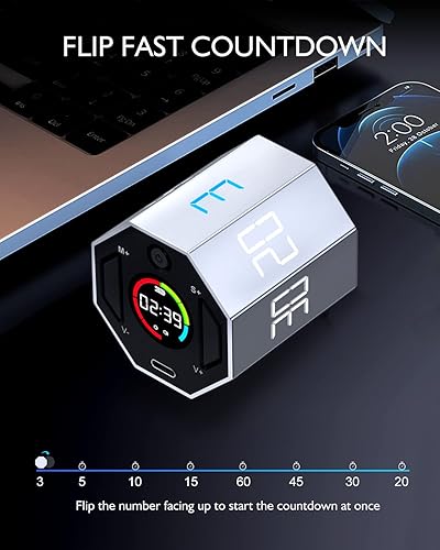 Miniatura 2 de Temporizador digital visual de cocina para cocinar, alarma fuerte de dígitos grandes, soporte magnético, temporizadores de cocina para hornear,