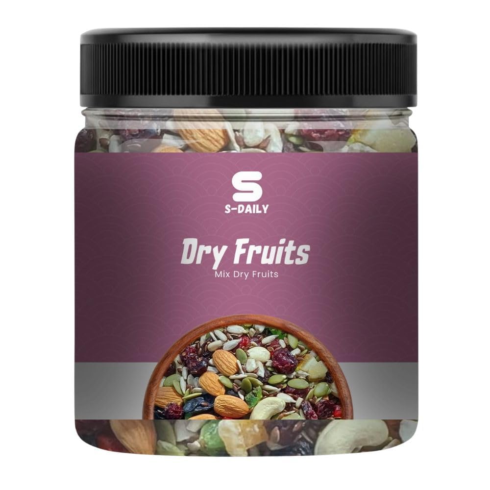 S-DAILY Trail Mix Dry Fruits & Seeds Pack – Almonds, Cashews, Raisins, Pistachios, Pumpkin & Sunflower Seeds | Mixed Nuts Combo | Ready-to-Eat Snack (800gm)-image-38
