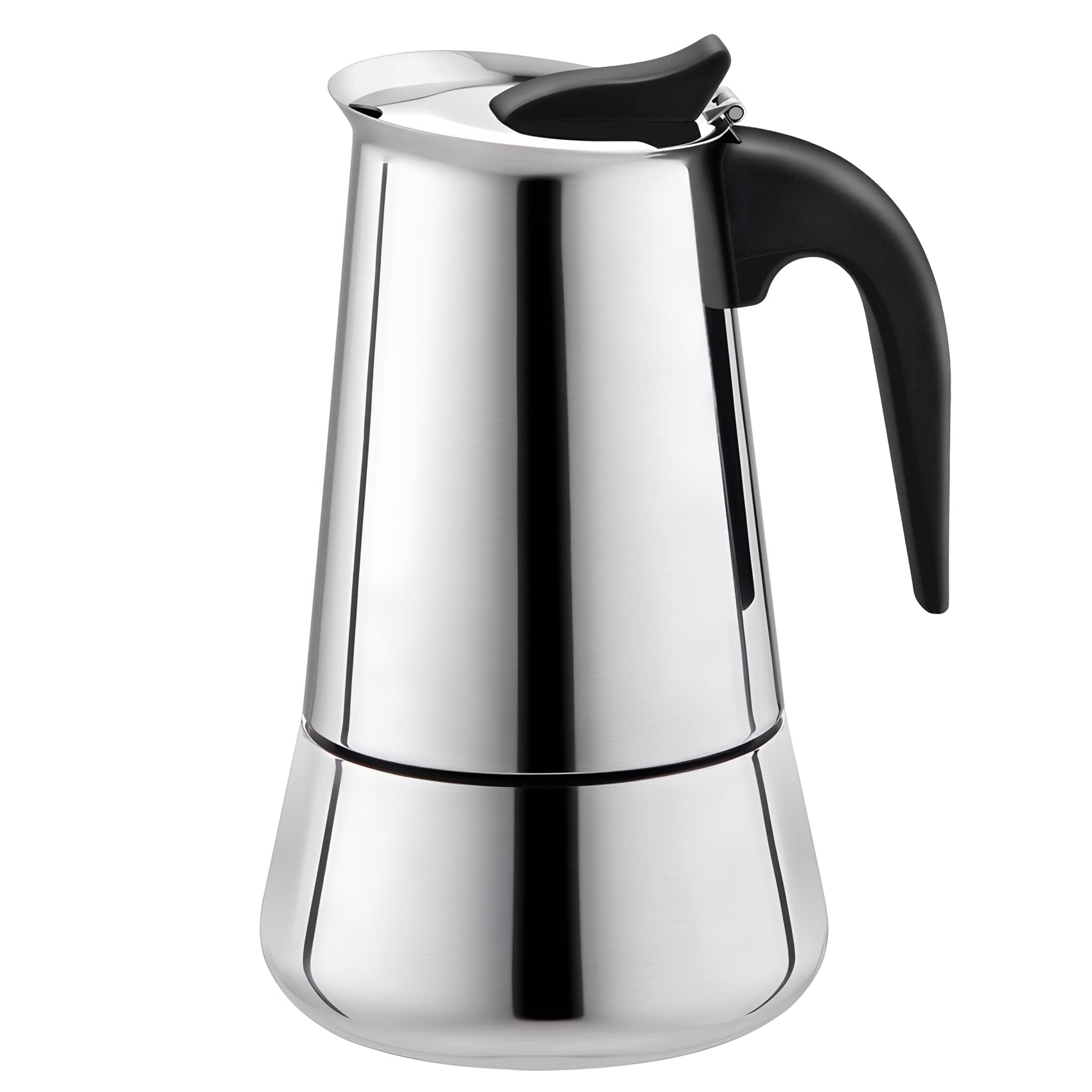 Bruafsir Moka Coffee Pot Espresso Latte Percolator Stove Coffee Maker Espresso Pot Italian Coffee Machine 100Ml Stainless Steel