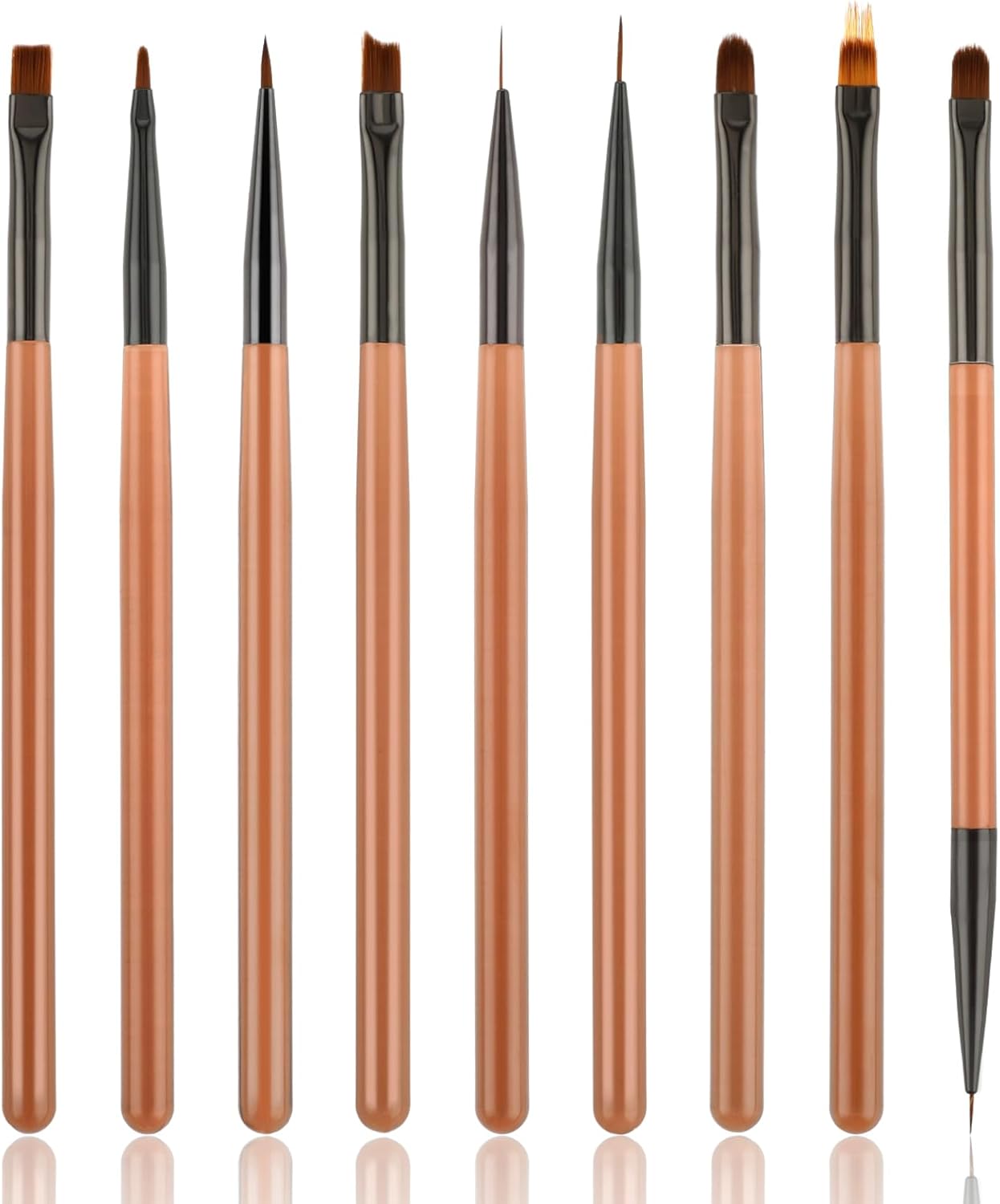 Ouligay 9 stuks professionele nagelkwasten, nail art kwastenset, penselen voor gelnagels, nail art kwasten voor nail art design, schildersalon, nageldesign, nageldesign, nageldesign, nagelverzorging