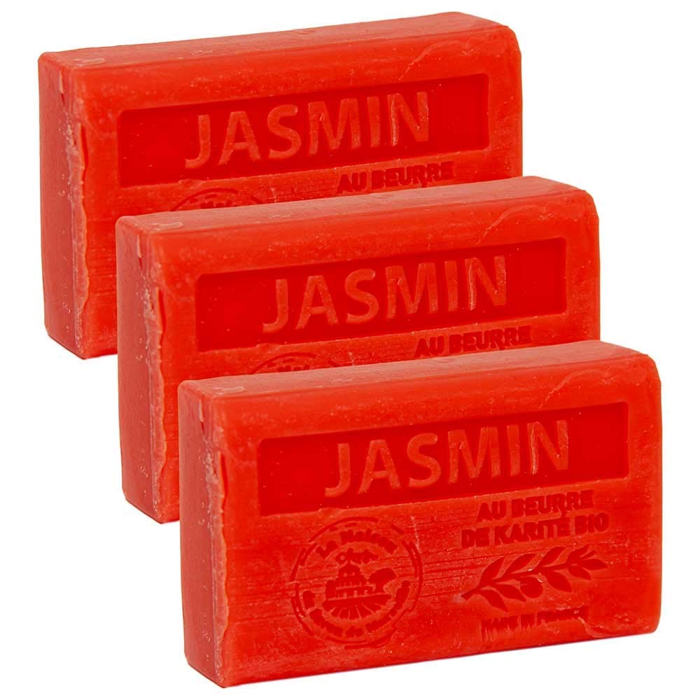 Maison du Savon de Marseille - French Soap with Organic Shea Butter - Jasmine Fragrance - 60 Gram Bars - Set of 3