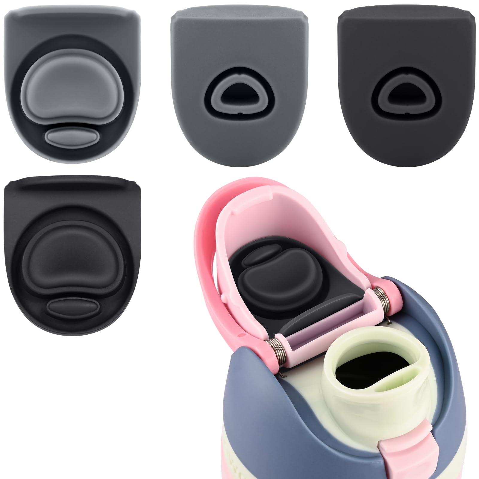Meliya 4pcs Replacement Stopper Seal Gasket Compatible with Owala FreeSip 24oz 32oz, Water Bottle Lid Insert Cap Silicone Seal Parts for Owala 16/19/24/32/40oz Spout Mouthpiece Accessories-image-11