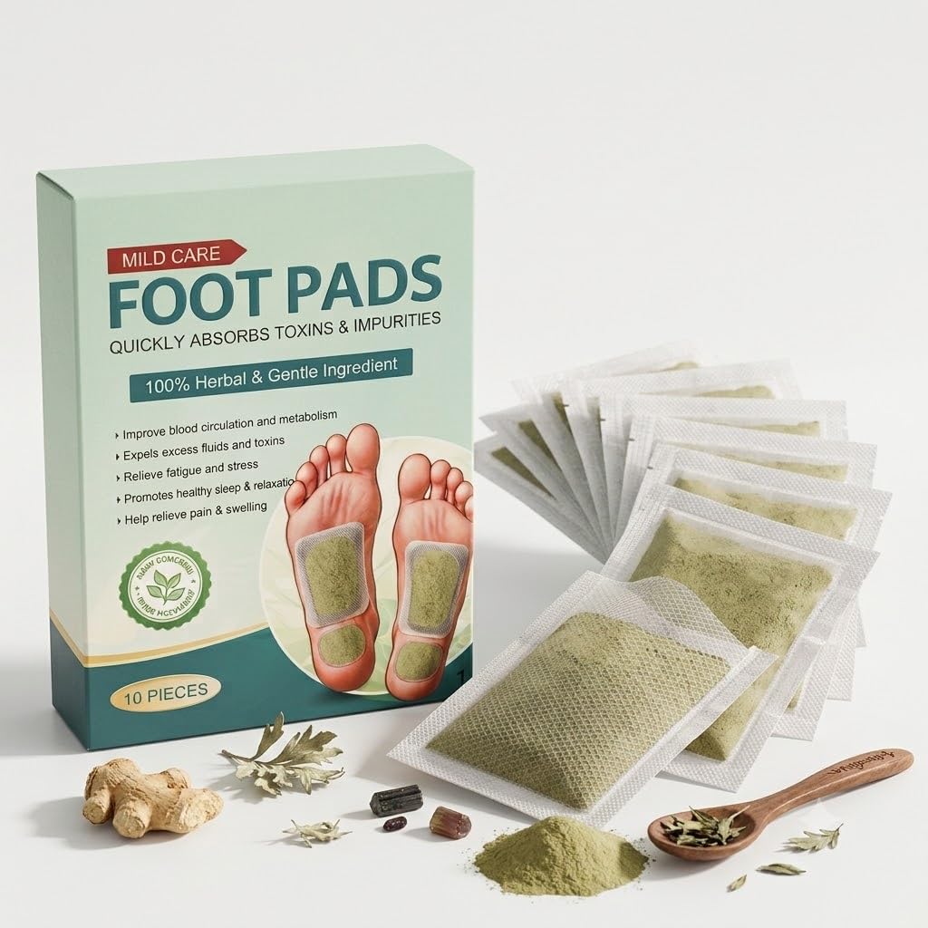 Mild Care Herbal Detox Foot Pads for Toxin Absorption, 10 Pieces | Bamboo Charcoal Formula, Relieves Fatigue & Stress, Improves Circulation, Promotes Better Sleep, Easy Peel & Stick-picture-28