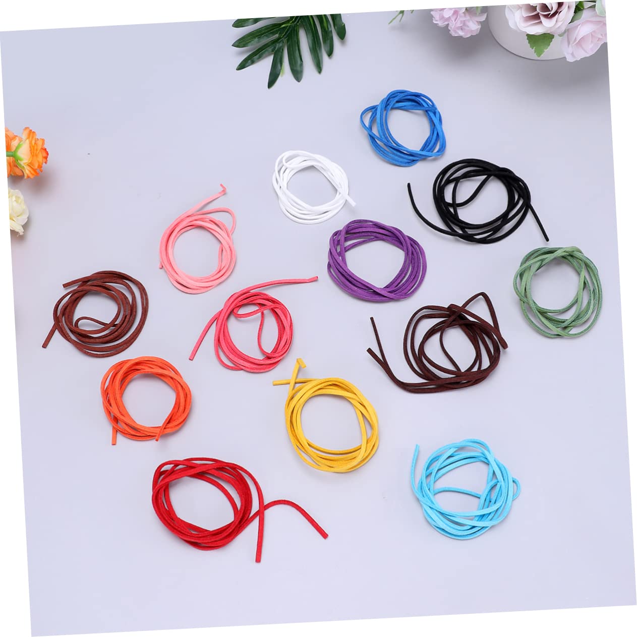 HOODANCOS 20Pcs Double Sided Plush Flat Leather Cord for Jewelry Making Versatile Jewelry Crafting Rope for Bracelets and Necklaces Mixed Colors