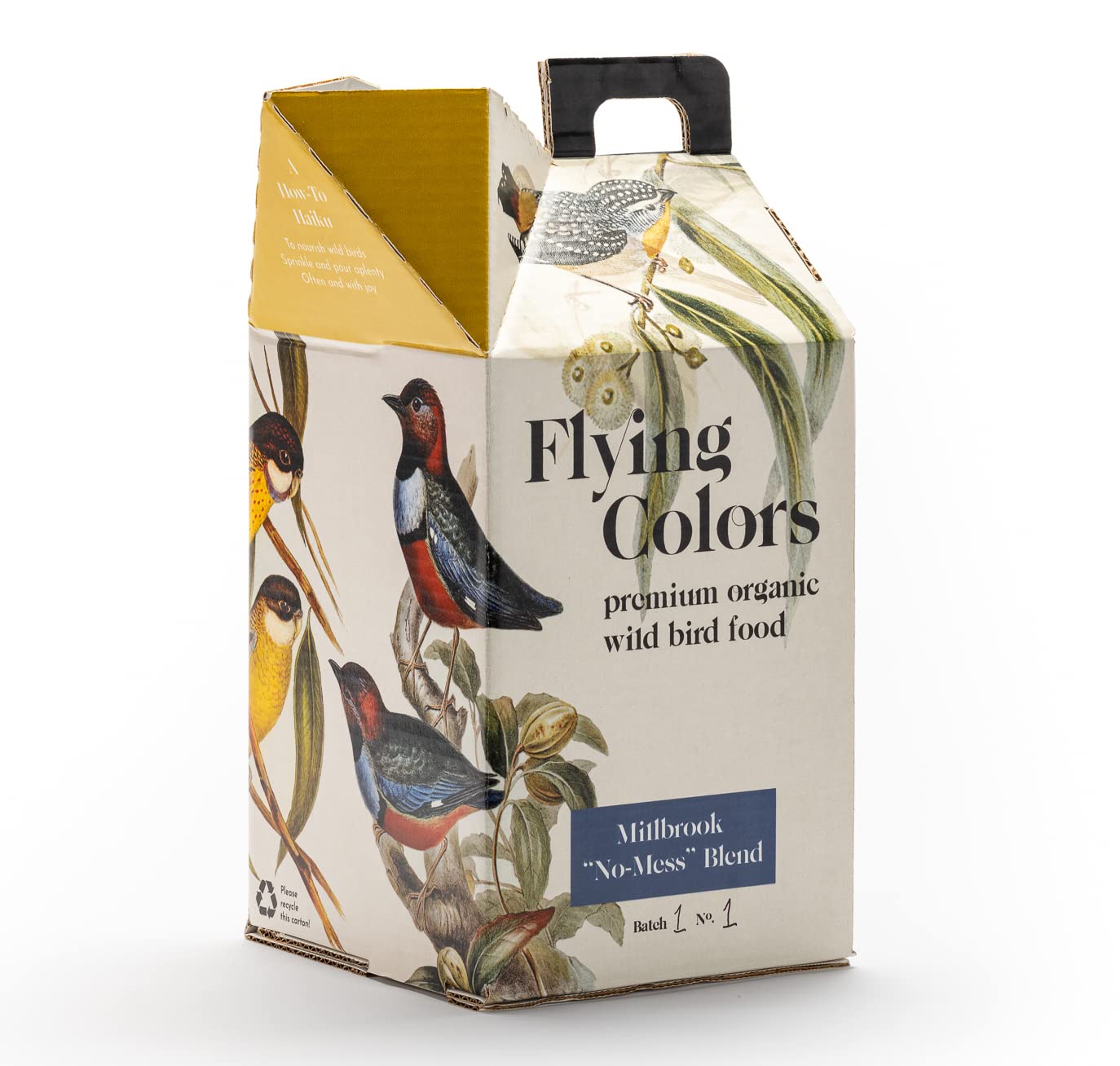 Flying Colors Premium Organic Wild Bird Seed | Millbrook No Mess Bird Seed for Outside Feeders | 100% USDA Organic, Waste Free, No Fillers, No