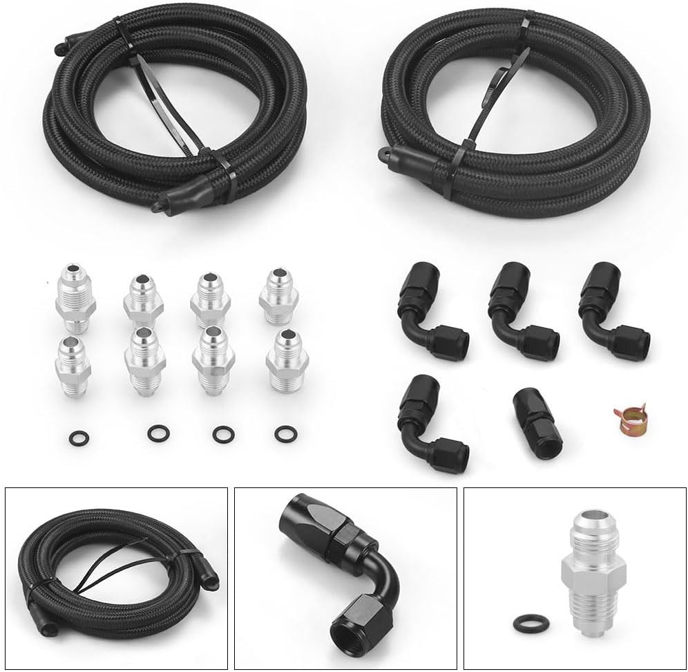 Universal Power Steering Pump Hose Kit Return to Reservoir Hose Kit for Pump Mount Reservoir Compatible with LS Swap LS1 LS3