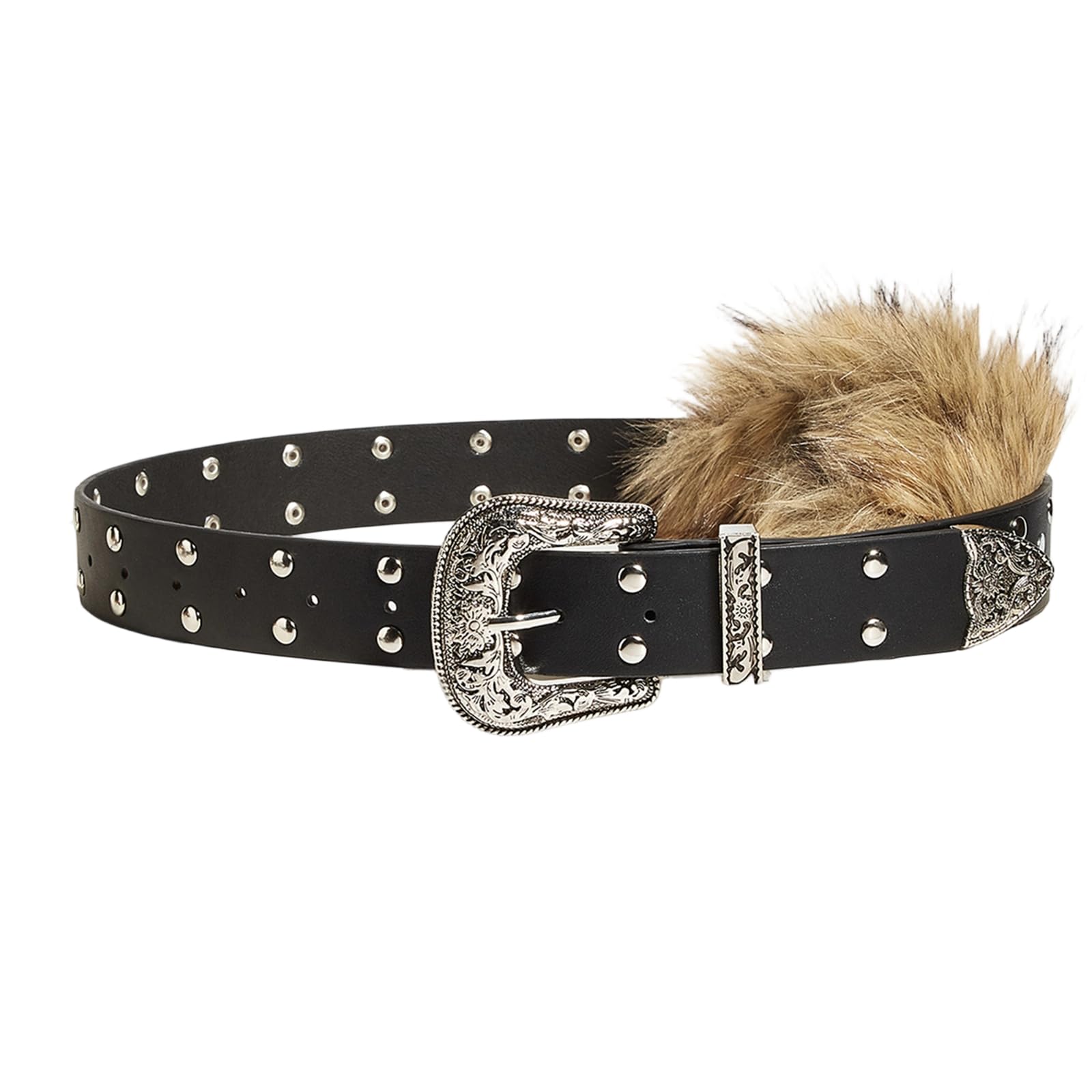 Elegante cinturón de piel sintética con ribete sintético Cintura ajustable con hebilla para fiestas o atuendos casuales. Cinturón moderno de piel sintética