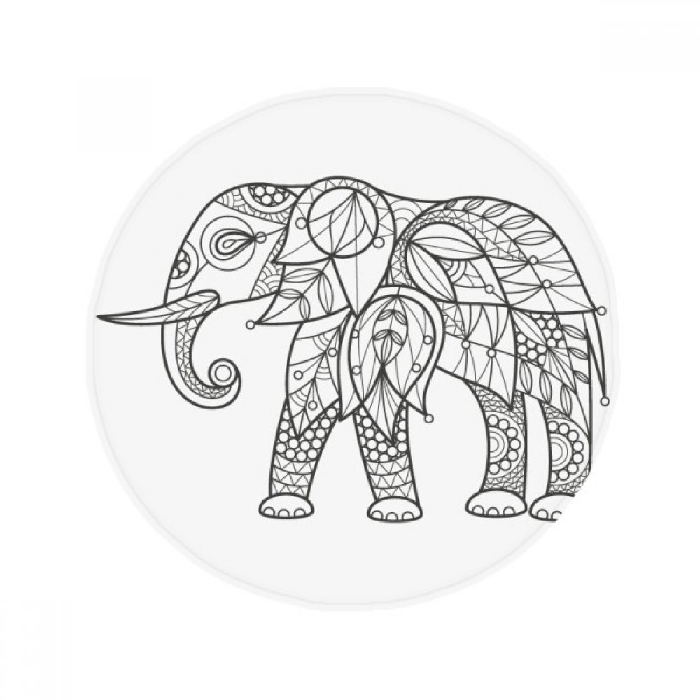 Pet tapis ronde salle de bain éléphant 80cm antidérapant cuisine et salon