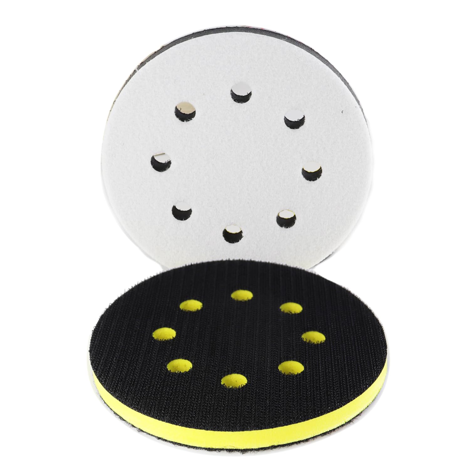 2PCS 5 Inch 8 Holes Soft & High Foam Interface Pad, Orbital Sander Foam Pad 5 inch, Hook and Loop 5 Inch Sponge Cushion Buffer Backing Pad for Orbital
