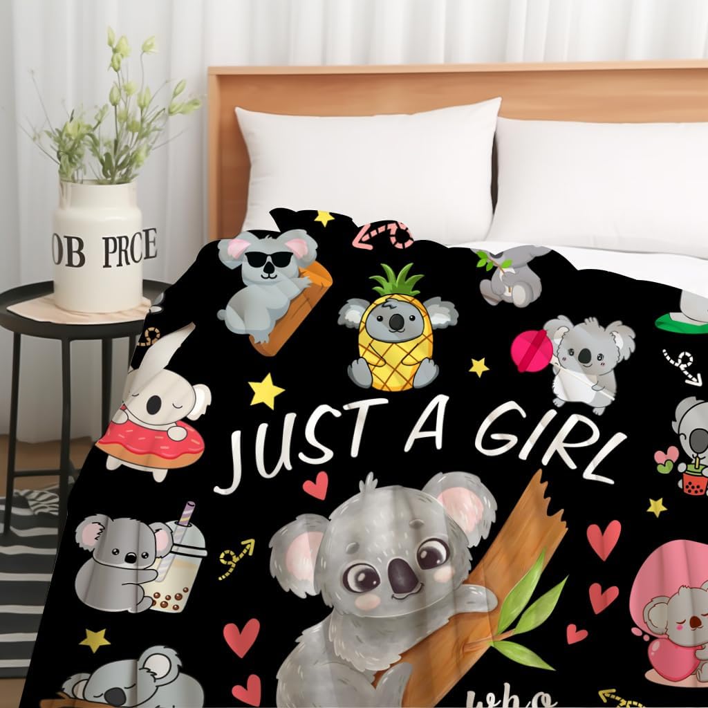Koala Blanket for Women Girls Soft Lightweight Flannel Throw Blankets Koalas Gifts for Koala Lovers Bedding Kids Adults 50"X40" - Image 6