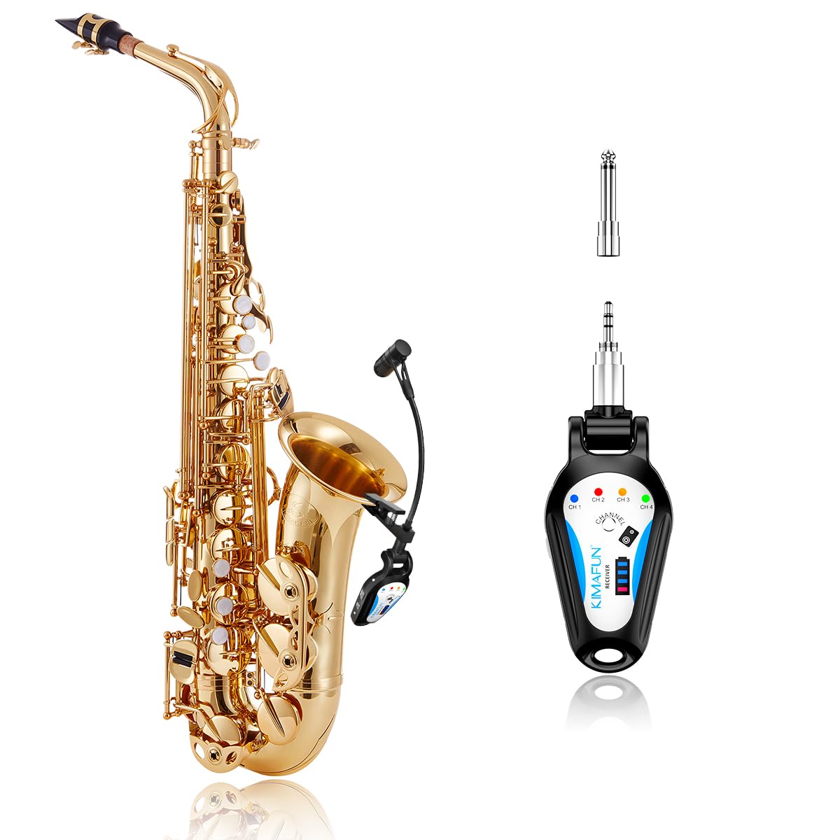 Amazon | KIMAFUN 2.4Gワイヤレス サックス マイク クリップオン楽器用  