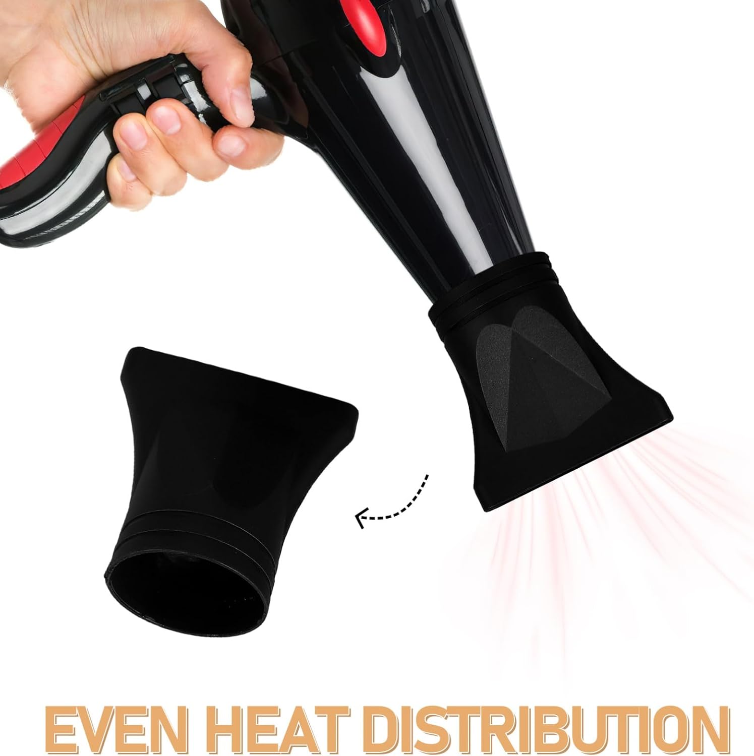 GLEAVI Hair Dryer Nozzle Set Diffuser Comb and Concentrator Attachments for Flexible Styling and Even Heat Distribution for Home and Travel Use