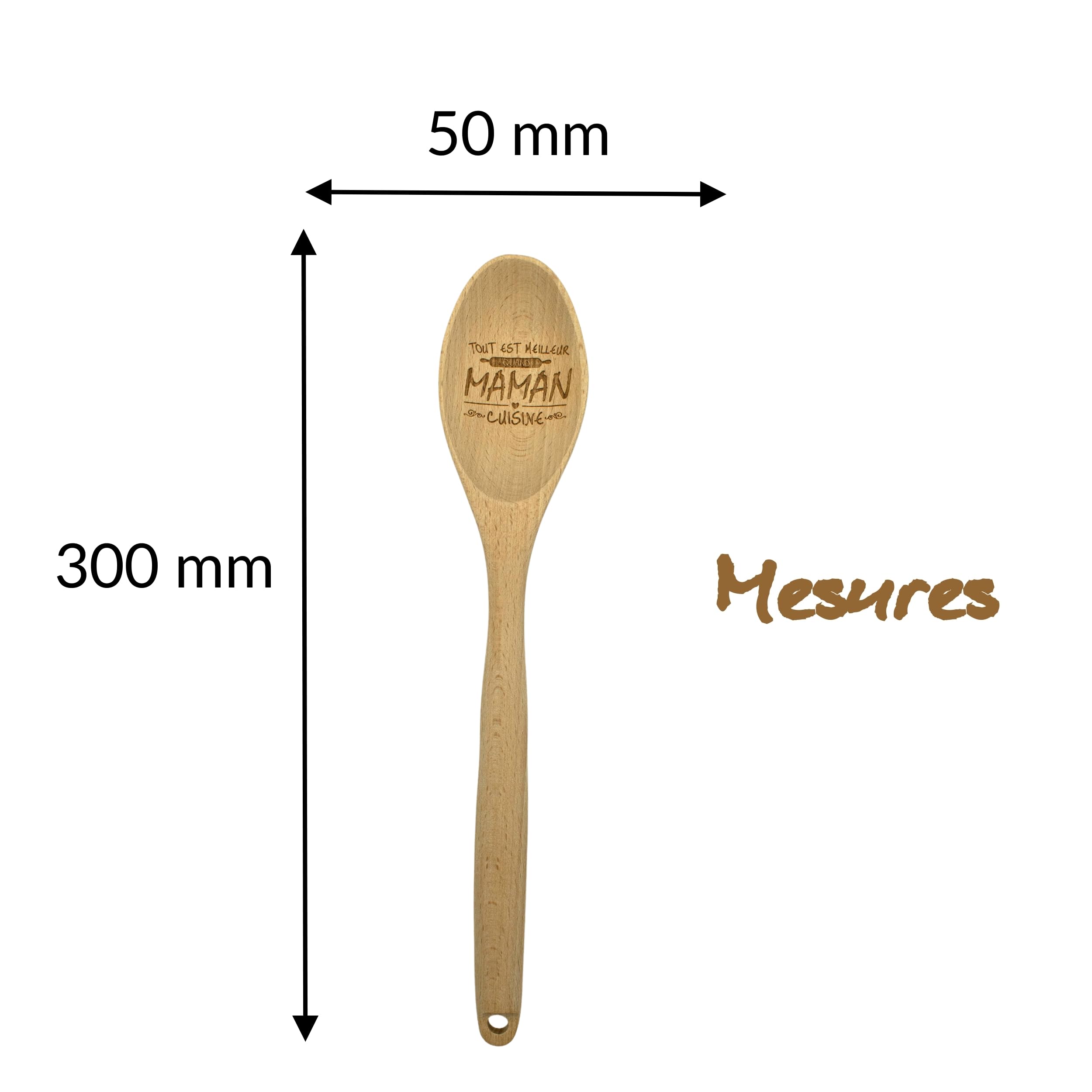 ERNESTINE,Cucchiaio in legno Mamma cucina personalizzata con testo,regalo mamma cucina,regalo mamma compleanno Natale festa della mamma,utensile legno naturale inciso,festa mamme spatola di legno
