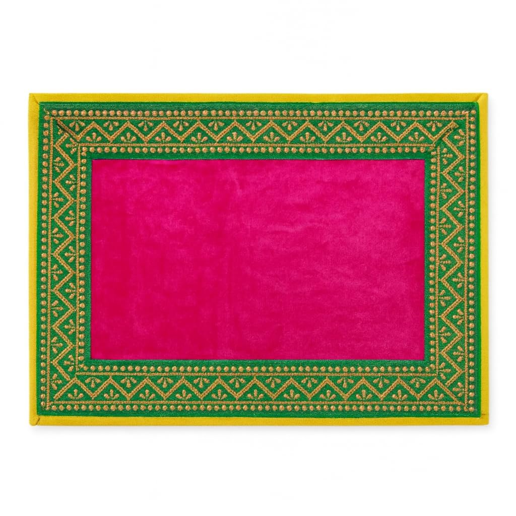 Velvet Pooja Aasan with Golden Border/Decorative Velvet Aasan for Mandir/Premium Velvet Cloth/Multipurpose Shrin Aasan (8 * 10)-picture-24