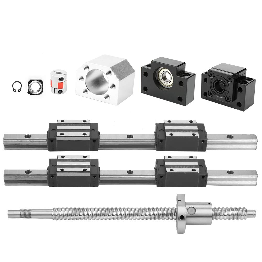 Alomejor Glissière Linéaire 300mm, Vis à Billes, pour équipement CNC