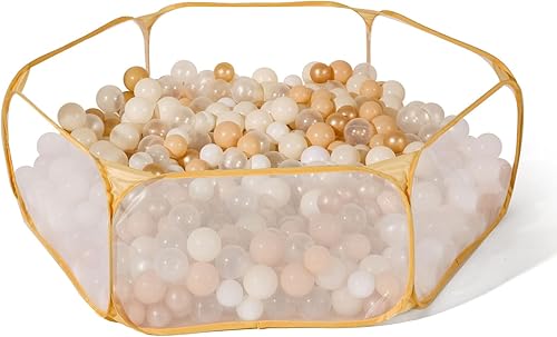 GOGOSO Lindo pozo de pelotas para bebés, tienda de campaña plegable para niños pequeños de 1 a 3 años, valla de piscina para interiores y