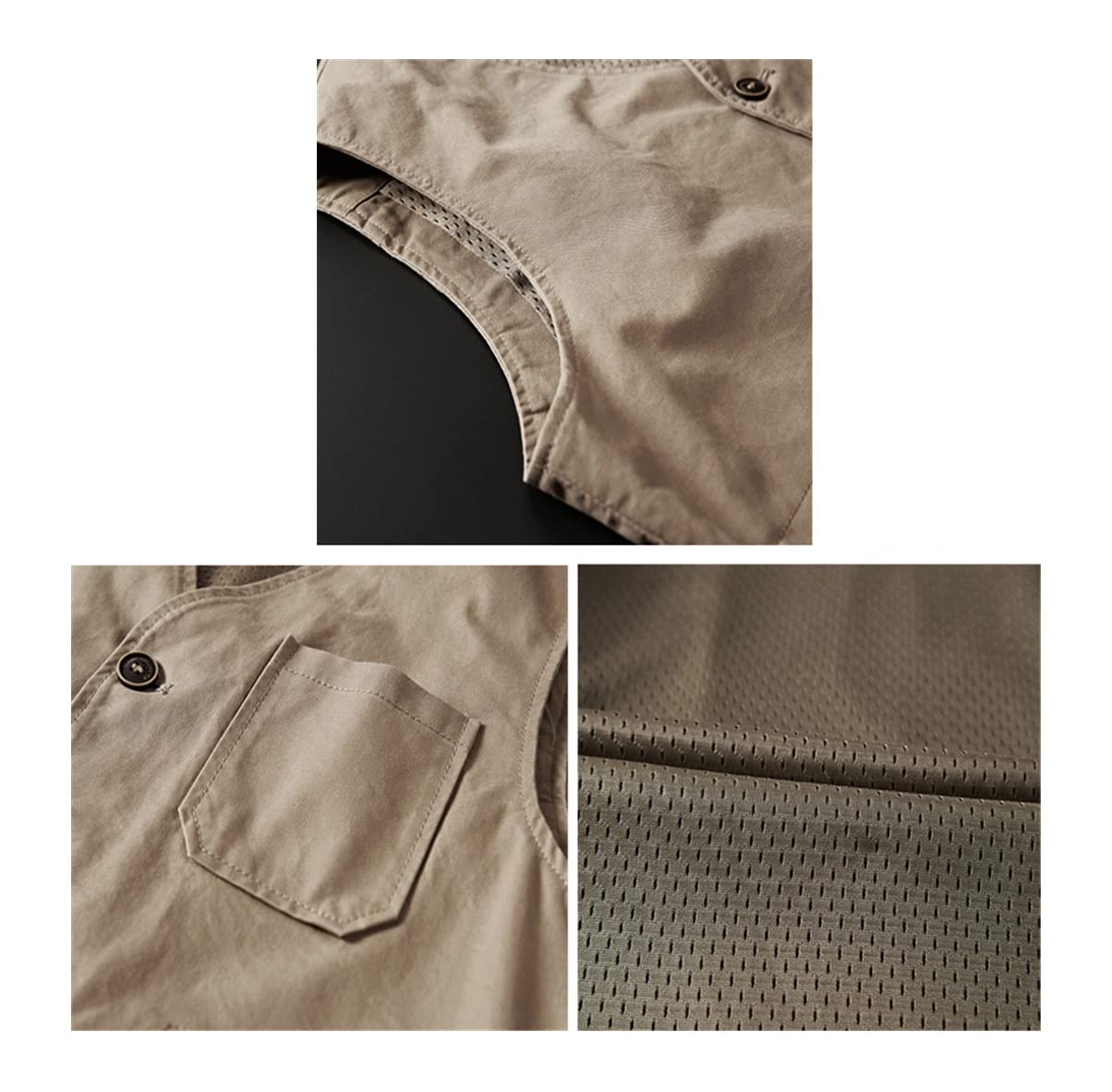 Chaleco de malla transpirable de algodón casual de verano para hombre, chaquetas sin mangas, chalecos de pesca al aire libre