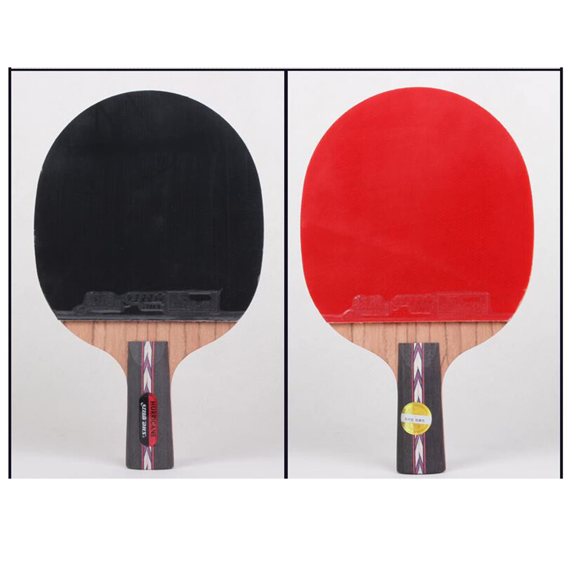 Juego de Tenis de Mesa, Juego de Raqueta de Ping Pong con Estuche, Pala de Tenis de Mesa Profesional, Goma aprobada, intermedios y avanzados, 1 Paquete/Mango Largo