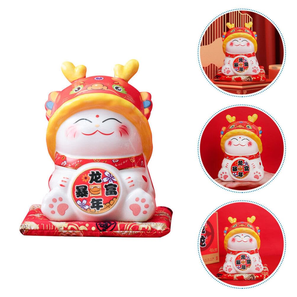 Glückskatze Spardose Aus Keramik Dekorative Maneki Neko Figur Mit Vielseitiger Nutzung Für Münzen Geldscheine Stilvolle Tischdekoration Für Katzenliebhaber
