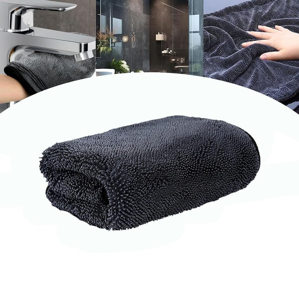 Shiny Bath Wipes Shower Cleaning Cloths 1300gsm Car Drying Towels Extra Large Super Absorbent Twisted Loop Microfiber Towel