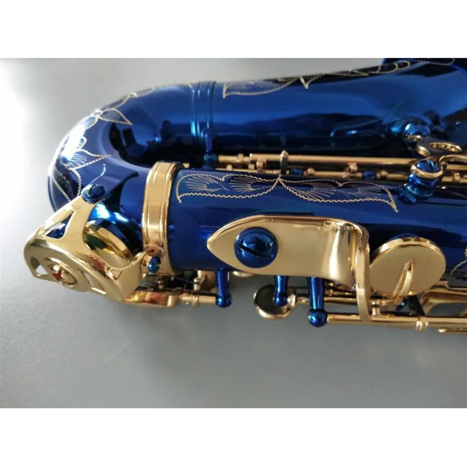 sassofono Sassofono Soprano Curvo Blu B Piatto In Ottone Nero Oro Sax Con Custodia Per Bocchino