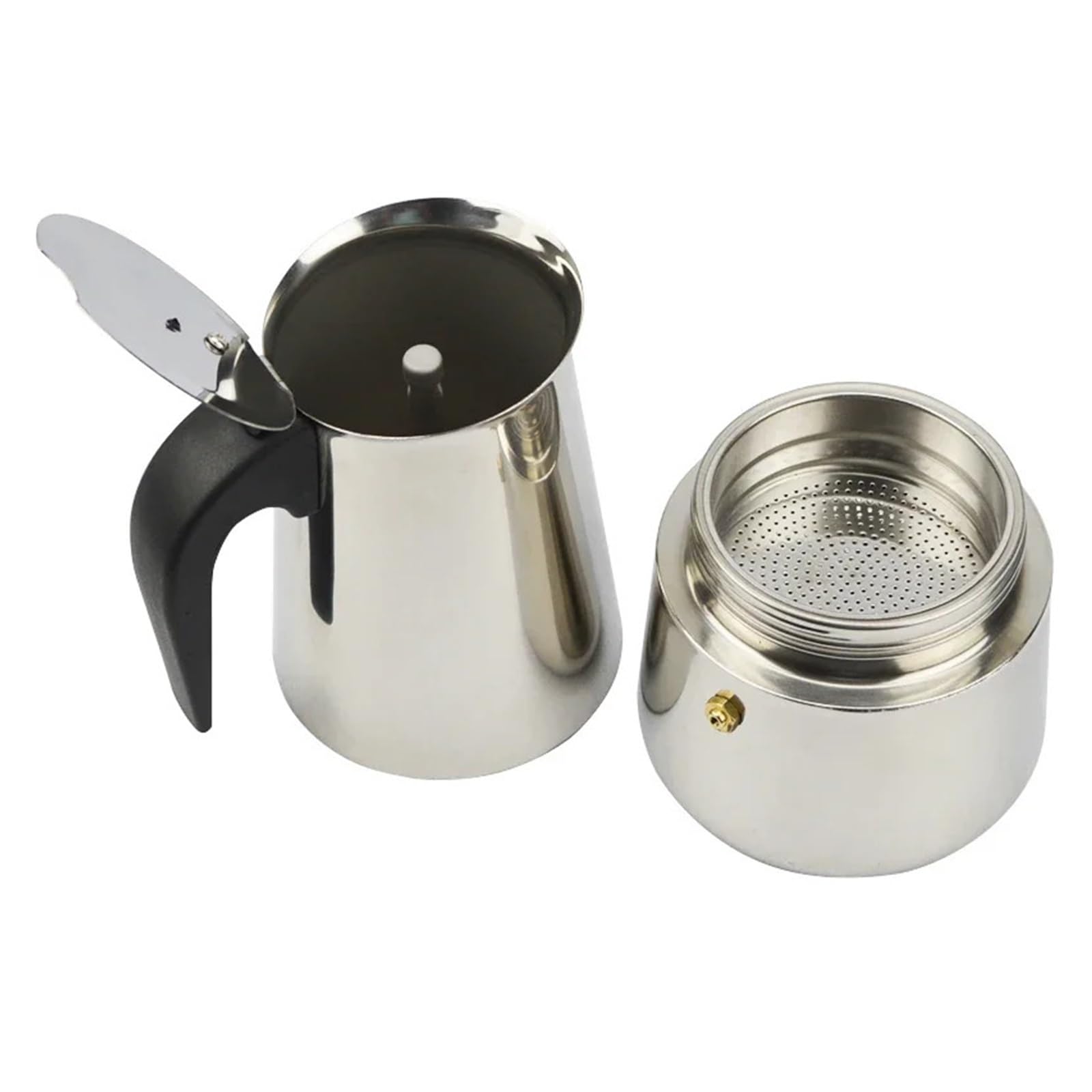 Generisch 2/4/6/9 Tassen Edelstahl-Kaffeemaschine Moka-Kanne(100ml)