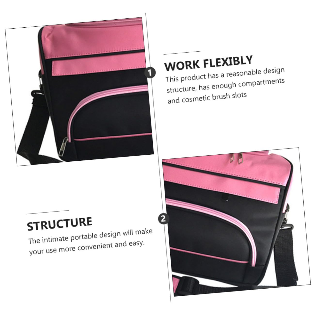 Große Kapazität Kosmetiktasche aus Canvas Tragbarer Multifunktionaler Schminkkoffer mit Schultergurt für Damen und Friseure Perfekter Organizer für Make Up und Beauty Tools