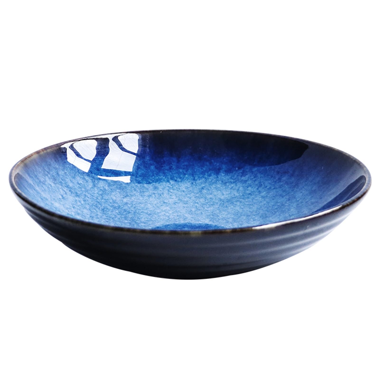 Meiiron Blue 9In Large Round Ceramic Bowls Reactive Glaze Dinner Plates - Microwave Safe, Dishwasher-Safe