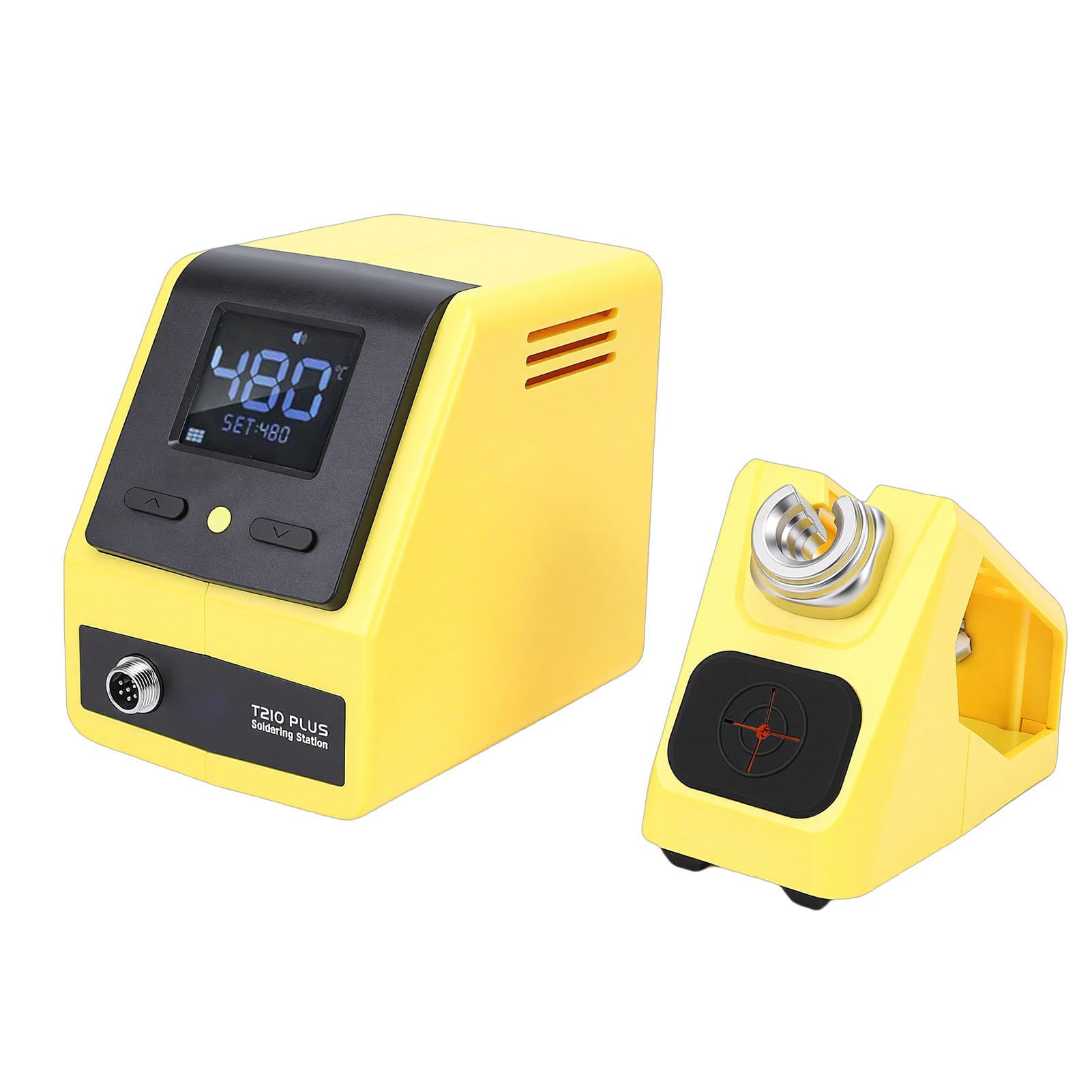 Estación de Soldadura Digital T210 Plus 120W 3S Calentamiento Rápido 100-480°C con Pantalla LCD Control PID Auto Sleep para Reparación Electrónica DIY Hobby (Enchufe europeo)
