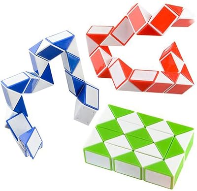 ArtCreativity Twist Puzzle Snake, Set of 3, Snake Fidget Cube Twist Puzzles for Kids, Fun Fidget Toys for Children and Adults, Sensory Toys for Autism, Birthday Party Favors, Goodie Bag Fillers