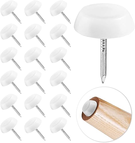 Waziaqoc 60 deslizadores de nailon para muebles, para uñas blancas en muebles, redondas, 0.630 in x 0.197 in, patas de muebles, protectores de disponible en Yaxa Mexico