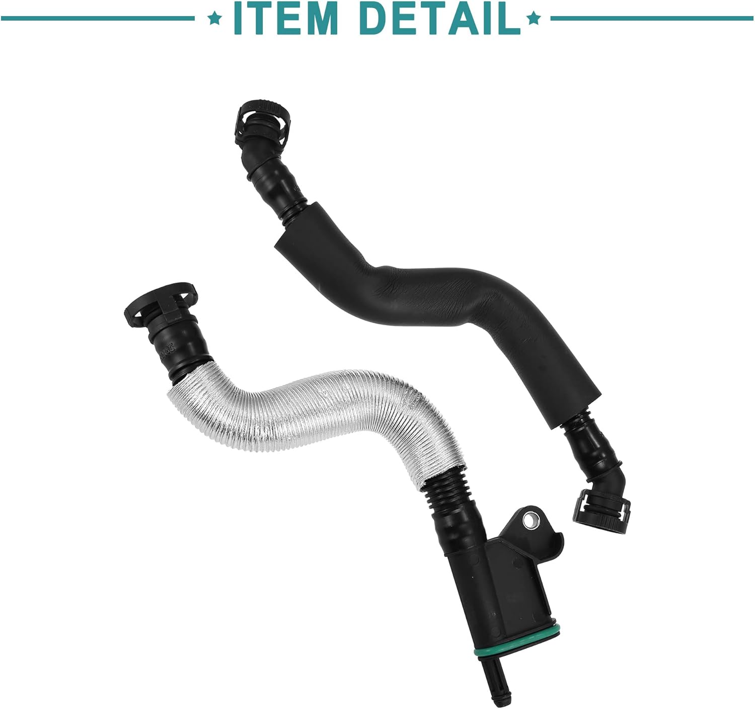 ACROPIX PCV Valve Oil Separator Engine Crankcase Vent Valve Fit for Volkswagen Tiguan with Exhaust Pipes - Pack of 3 Black