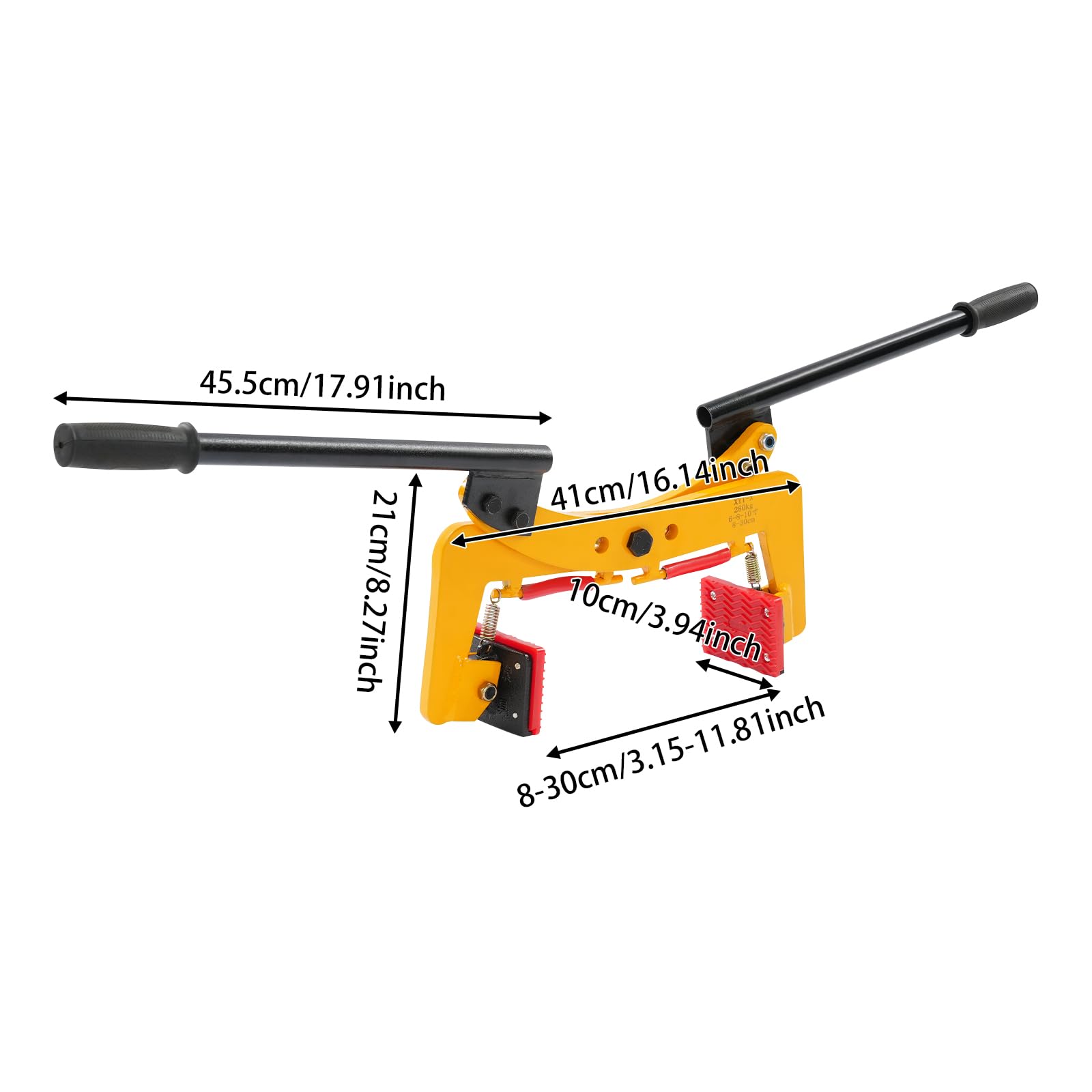Supporto per mattoni da 280 kg, pinza da 8 – 30 cm, in gomma regolabile, morsetto per pietra in acciaio al manganese (280 kg-gancio/maniglia per il trasporto (6 – 8 – 10 pollici)