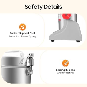 1kg Electric Grain Mill Grinder High Speed 3600W Commercial Spice Grinders | Stainless Steel Pulverizer Powder Machine for Dry Spice Herbs Grains Coffee Rice Pepper