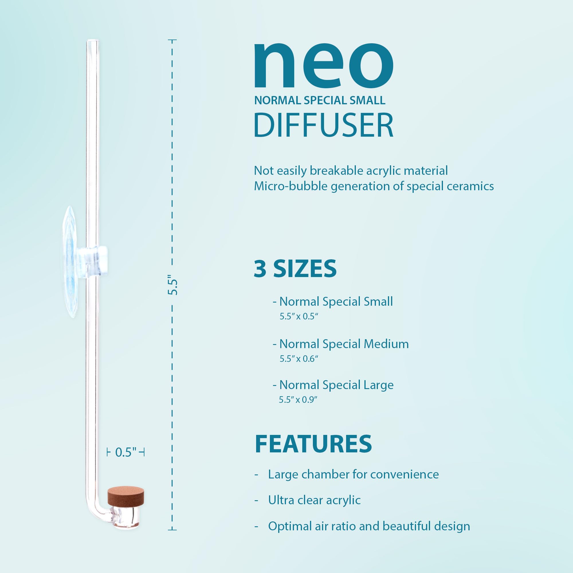 Aquario NEO DIFFUSOR Special S - ceramiczny dyfuzor akrylowy 12 mm