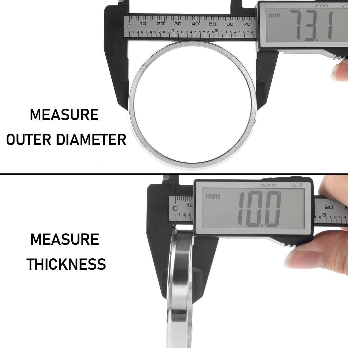 Bagues De Centrage En Aluminium 73.1 - 66.1 Mm (lot De 4) | En Stock
