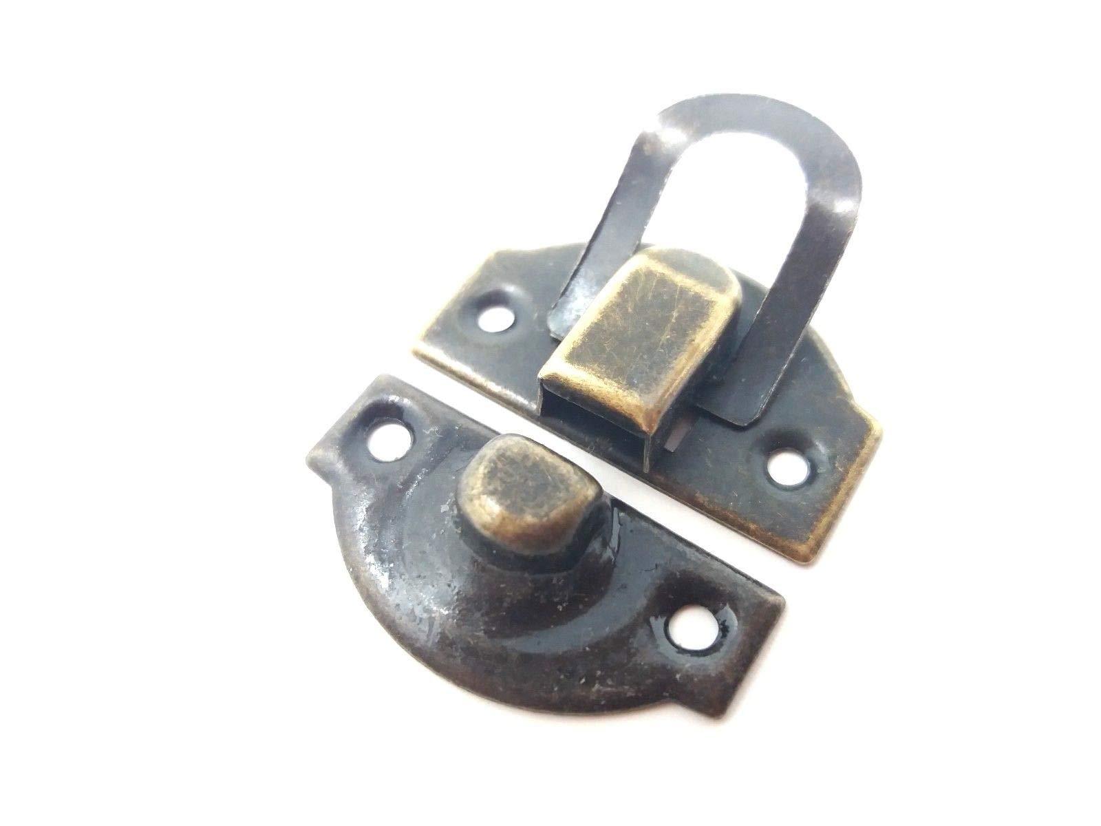 Pair of Metal Buckles Catches Latches For Small Box Lid Etc Bronze Finish C026