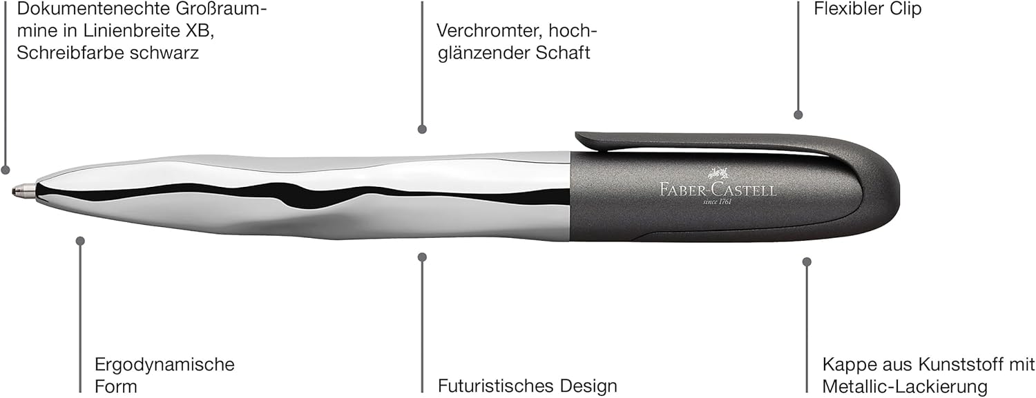 Faber-Castell 149606 N'ice Ballpoint Pen - Metallic Grey