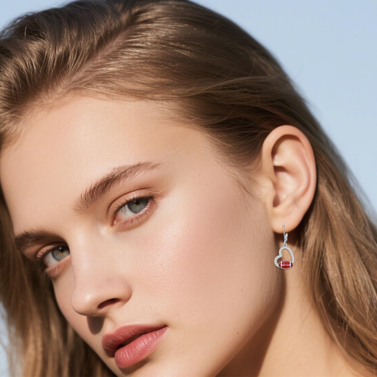 LONAGO Sport Earrings for Women 925 Sterling Silver Soccer Football Drop Earrings