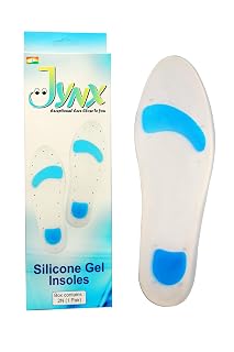 JYNX Comfort Silicone Gel Insole for Shoes | Arch Support Cushioning Insoles for Men, Women | Pain Relief, Soft Bouncy Feel, Safety Walking Running, Sports, Formal -1 Pair (L (UK Size 8-9.5))
