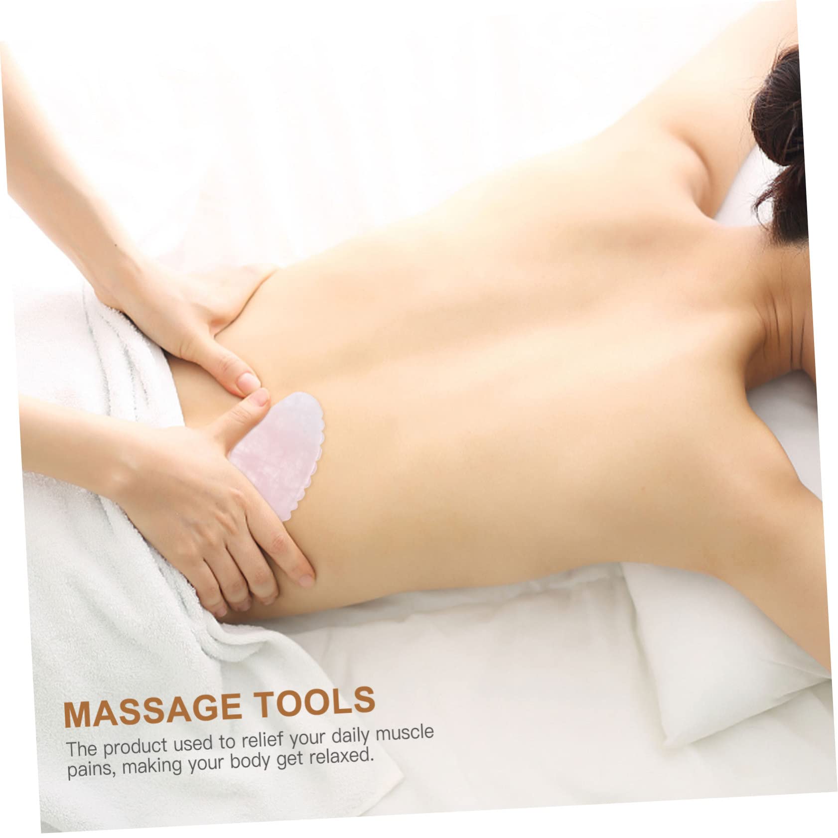 Gatuida 2pezzi Piastra Massaggiante Quarzo Rosa Per Scraping Strumento Portatile Per Massaggio Viso Corpo e Spalle Per Rilassamento Muscolare e Trattamenti Spa