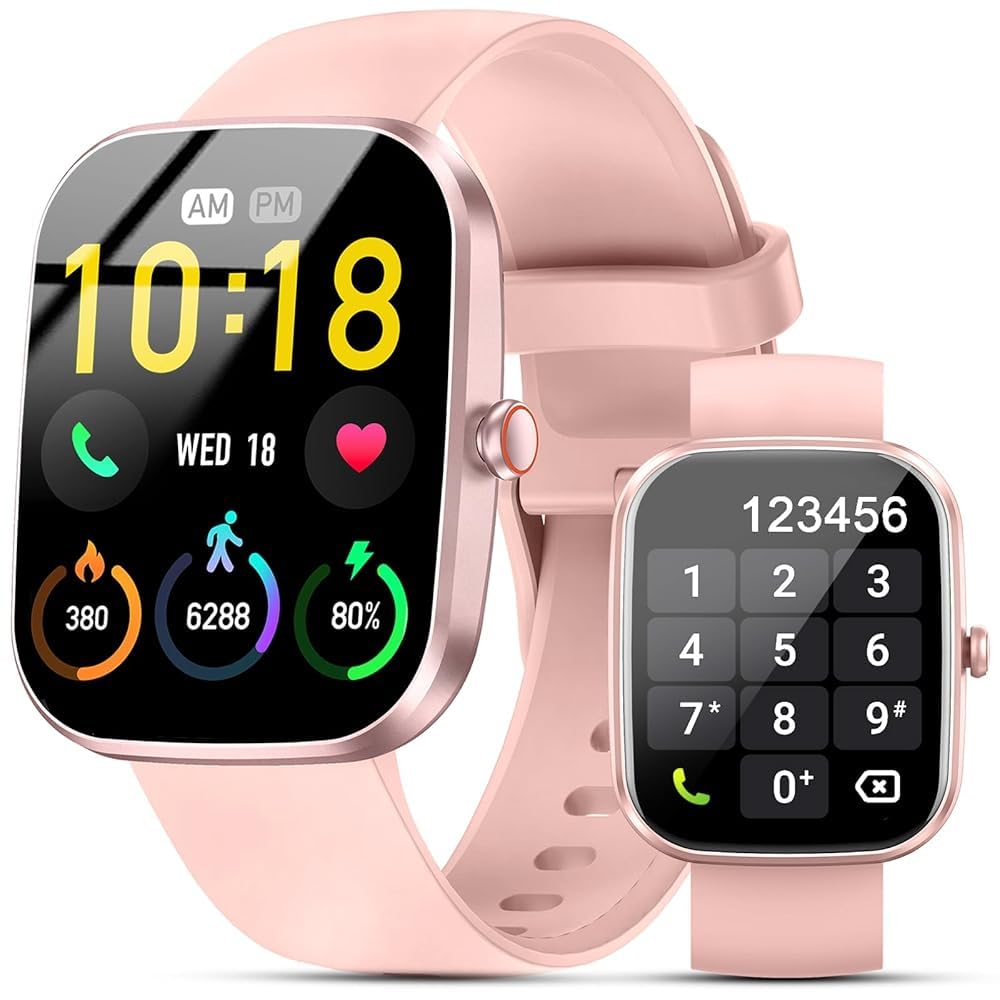 2026 Reloj Inteligente Hombre Mujer, 1.96" Smartwatch con Llamadas Bluetooth y Whatsapp Notificación, IP68 Pulsera Actividad con 100+ Modos Deportivos, Pulsómetro, Monitor de Sueño para Android iOS