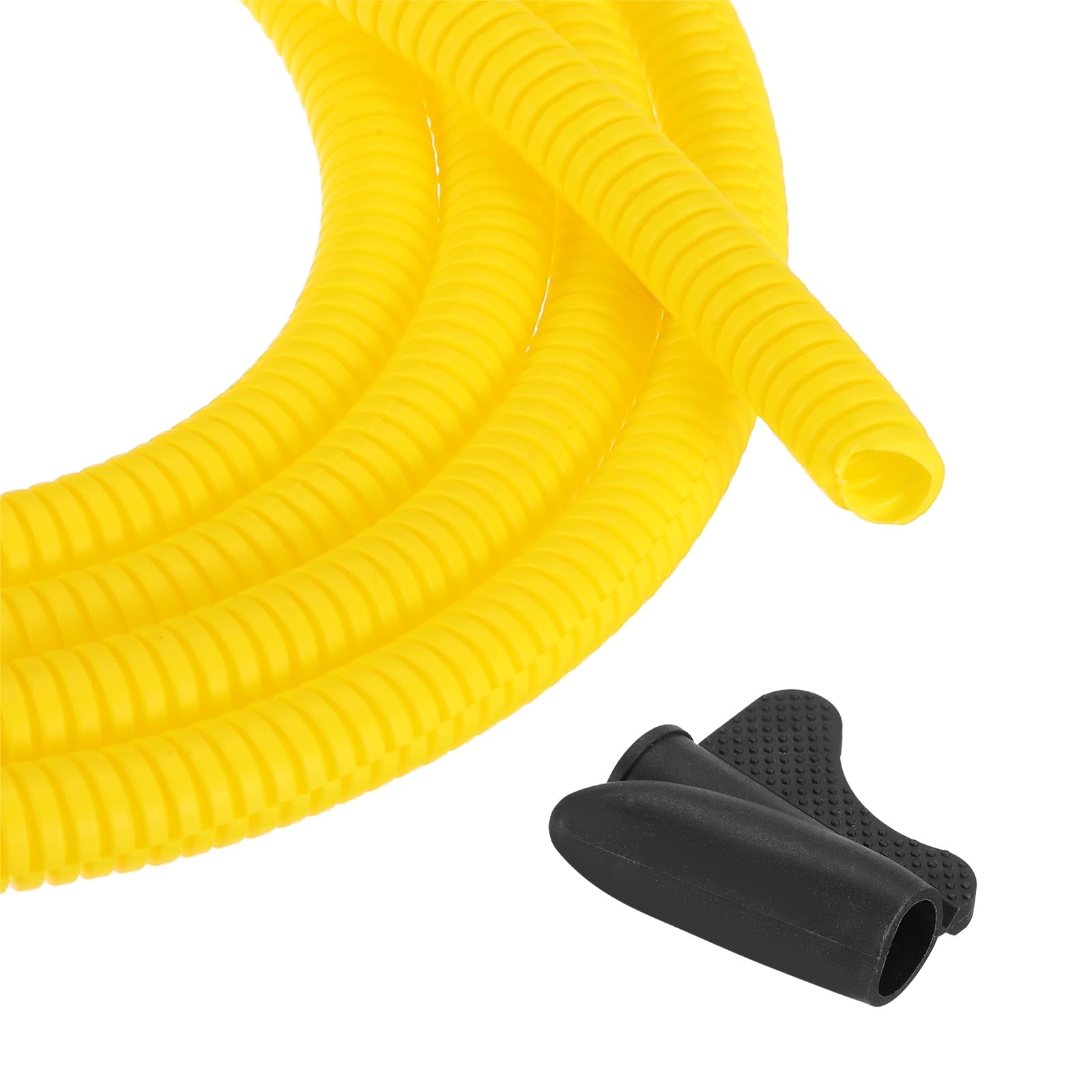 sourcing map Gaine de protection flexible de 6,35 mm avec outil d'installation - Gaine de gestion de câbles pour le bureau, la maison, les câbles électriques et automobiles, jaune