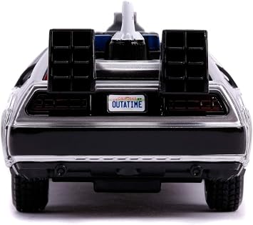 Jada, 253252003, Geleceğe Dönüş 2 Zaman Makinası Oyuncak Araba , Ayrıntılı İç Mekan, 1:32 ölçek, Açılabilir Kapılar, Lisanslı, Back To The Future 2 Time Machine Car