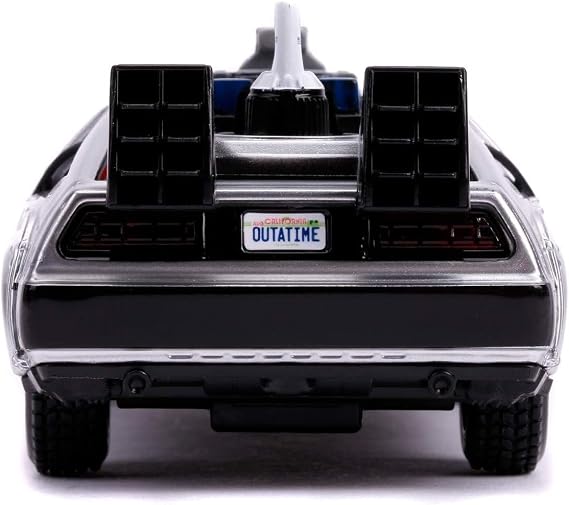 Jada, 253252003, Geleceğe Dönüş 2 Zaman Makinası Oyuncak Araba , Ayrıntılı İç Mekan, 1:32 ölçek, Açılabilir Kapılar, Lisanslı, Back To The Future 2 Time Machine Car