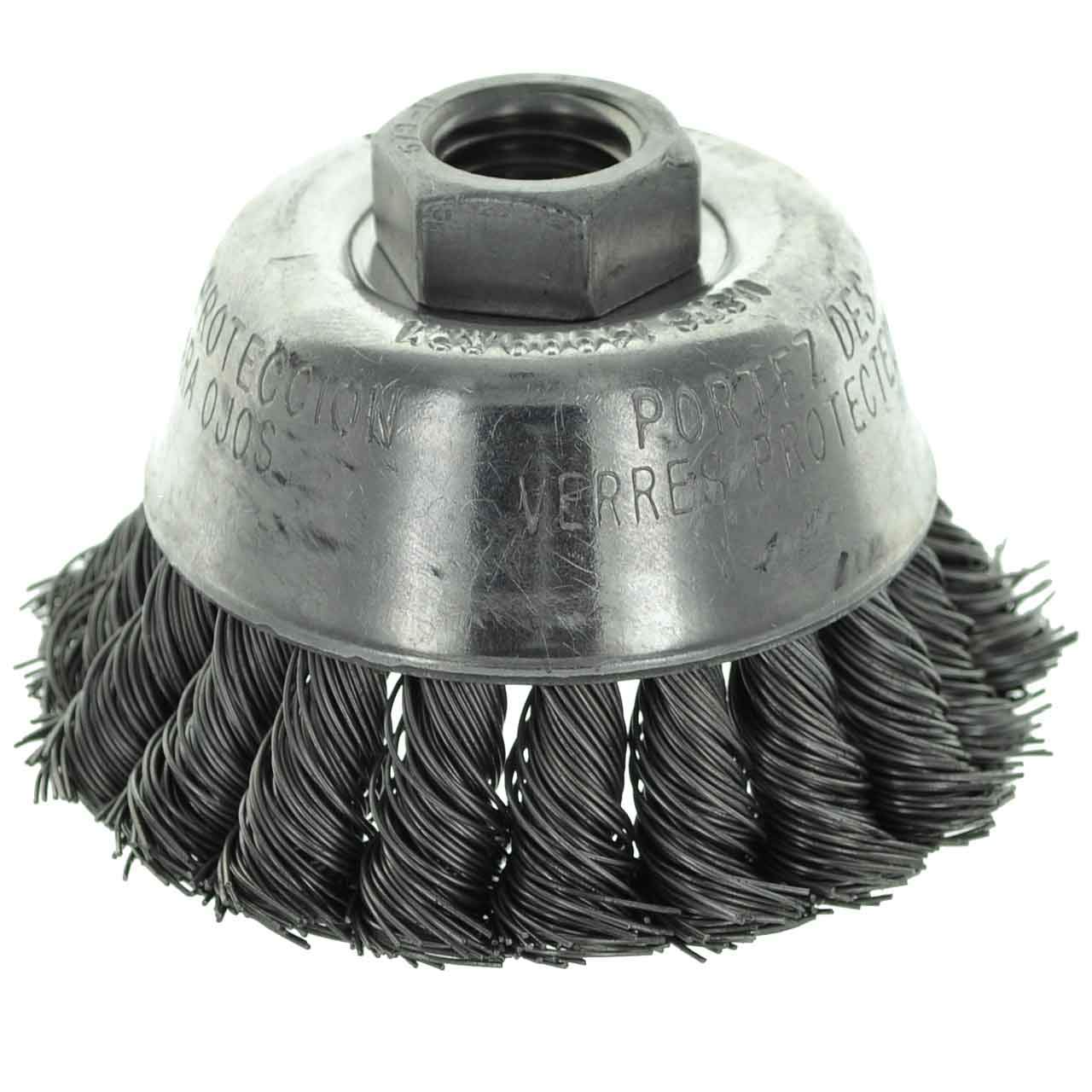 United Abrasives SAIT 03501 2-3/4x.014x5/8-11 Carbon Steel Small Cup Brush Knot Wire, 6 Pack