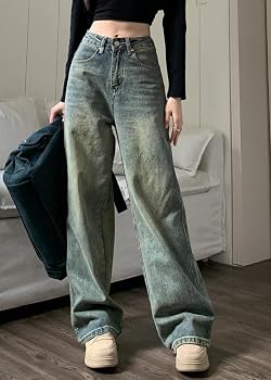 Emmiol Spedizione gratua 2026 Jeans a gamba drta con tasche